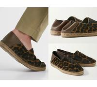 Tom Ford Barnes Leopard Pr Calf Hair Espadrilles Shoes Slides Slippers 43