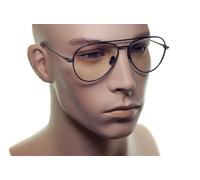 TOM FORD Blue Block Eyeglasses FT5800 001 56mm Men Large Metal PILOT Frame BLACK