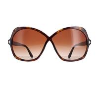 TOM FORD Woman FT1013 ROSEMIN 52F Sunglasses Acetate Havana Brown Butterfly Normal Shaded