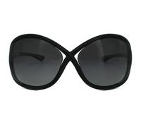 Tom Ford Butterfly Womens Shiny Black Smoke Grey Polarized Sunglasses - One Size