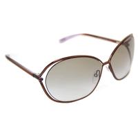 Tom Ford Carla Sunglasses Shiny Bronze Brown Grey Butterfly FT0157 TF157 48F