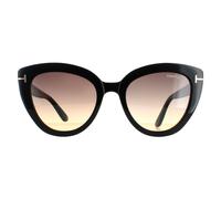 Tom Ford Cat Eye Womens Shiny Black Smoke Gradient Izzi FT0845 - One Size