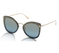 Tom Ford Charlotte FT0657 Women's Sunglasses 55X Coloured Havana/Blue Mirror