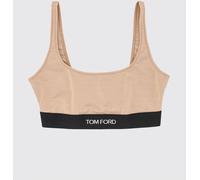 TOM FORD Cropped Modal Bralette Top with Contrast Logo Band - Size: S - female