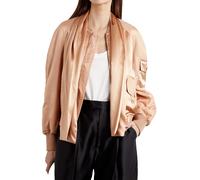 Tom Ford Draped Silk Satin Bomber Jacket Blouson Detachable Scarf IT44 M