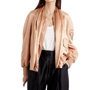 Tom Ford Draped Silk Satin Bomber Jacket Blouson Detachable Scarf IT44 M