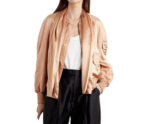Tom Ford Draped Silk Satin Bomber Jacket Blouson Detachable Scarf IT44 M