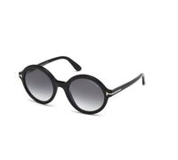 TOM FORD FT0602 NICOLETTE-02 001 Woman Sunglasses Acetate Black Grey Round Normal Shaded