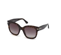 TOM FORD FT0613 BEATRIX-02 52T Woman Sunglasses Acetate Dark havana Bordeaux Geometric Normal Shaded