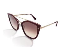 Tom Ford FT0648 Dahlia Women's Sunglasses 75G Burgundy/Gold/Brown