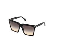 TOM FORD FT0764 SABRINA-02 01B Woman Sunglasses Acetate Black Grey Squared Normal Shaded