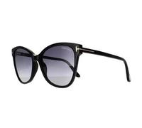 Tom Ford Cat Eye Womens Shiny Black Grey Gradient - One Size