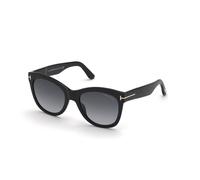 TOM FORD FT0870 WALLACE 01B Woman Sunglasses Acetate Black Grey Cat Eye Normal Shaded