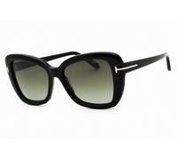 Tom Ford FT1008 01B Women Cat Eye Sunglasses Shiny Black Gradient Smoke