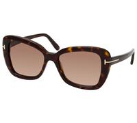Tom Ford Square Womens Dark Havana Brown Gradient Maeve FT1008 - One Size