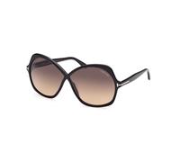 TOM FORD FT1013 ROSEMIN 01B Woman Sunglasses Acetate Black Grey Butterfly Normal Shaded