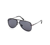 TOM FORD FT1071 LEON 01A Man Sunglasses Metal Black Grey Pilot Normal Shaded