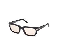 TOM FORD FT1075 EZRA 01E Unisex Sunglasses Acetate Black Brown Squared Photochromatic