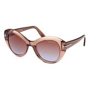Tom Ford FT1084 GUINEVERE 48F Womenâs Sunglasses Brown Size 52
