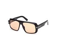 TOM FORD FT1101 TURNER 01E Man Sunglasses Acetate Black Brown Squared Photochromatic