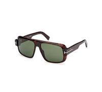 TOM FORD FT1101 TURNER 52N Man Sunglasses Acetate Havana Green Squared Normal