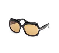 TOM FORD FT1155 REN 01E Woman Sunglasses Acetate Black Brown Geometric Normal