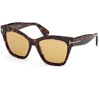 TOM FORD Woman FT1217 ELVIRA 52E Sunglasses Acetate Havana Marrone Butterfly Normal