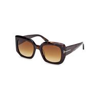 TOM FORD Woman FT1220 CARLA-02 52F Sunglasses Acetate Havana Brown Squared Normal Shaded
