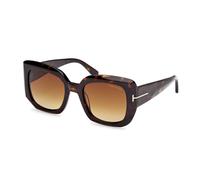 TOM FORD FT1220 CARLA-02 52F Woman Sunglasses Acetate Havana Brown Squared Normal Shaded