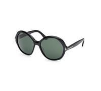 TOM FORD FT1282 ANNABELLE-02 01N Woman Sunglasses Acetate Black Green Round Normal