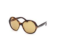 TOM FORD FT1282 ANNABELLE-02 52E Woman Sunglasses Acetate Havana Yellow Round Normal