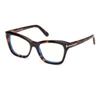 TOM FORD Woman FT5909-B 052 Optical frames Acetate Havana Cat Eye Anti-blue light