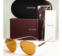 Tom Ford Gold Pilot Sunglasses Metal Mens Brown Andes TF 670 28E FT0670