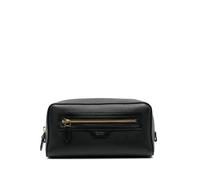 TOM FORD grained-leather logo-stamp wash bag - Black OS