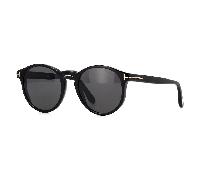 Tom Ford Unisex Slim Round Smoke Sunglasses - Black, Size: 51x20x145mm - Size 51x20x145mm