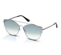 Tom Ford Jacquelyn-02 FT0563 Women's Sunglasses 14X Shiny Light Ruthenium/Blue