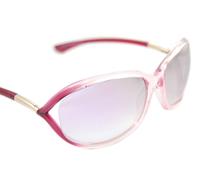 TOM FORD JENNIFER TF8 72Z 61mm Womens Butterfly Sunglasses PINK SILVER MIRROR