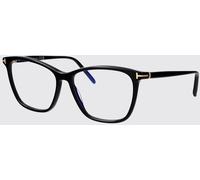 TOM FORD Large Cat-Eye Eyeglasses in Black Acetate with T Monogram - Size: 55 - female