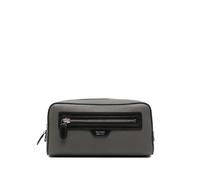 TOM FORD logo-plaque pebbled wash bag - Grey OS