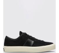 TOM FORD Low-Top Suede Calfskin Sneakers with Rear Logo - Size: 40 - male