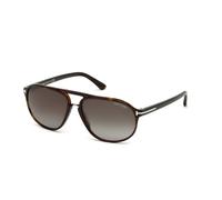TOM FORD Man TOM FORD FT0447 JACOB 52B Sunglasses Acetate Havana Smoke Round Normal Shaded