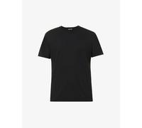 Tom Ford Mens Black Brand-embroidered Crewneck Cotton-blend T-shirt 38