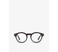 Tom Ford Mens Brown Tr001692 Ft5887-b Round-frame Acetate Glasses