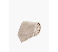 Tom Ford Mens Camel Chevron-pattern Wide-blade Silk Tie 1size