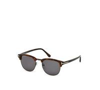 Tom Ford Mens Tortoise Light Henry Square Half-frame Sunglasses 14cm