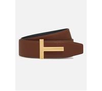 Tom Ford Men's Leather Reversible T Belt 40cm Brown