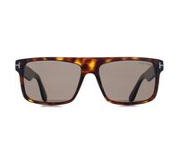 Tom Ford Men's Rectangle Dark Havana Smoke Grey Philippe FT0999 in Brown Tom Ford Brown One Size