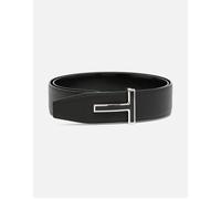 Tom Ford Men's Shiny Calf Leather Reversible T Belt 40cm Black