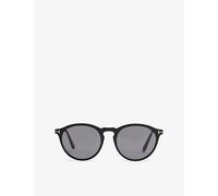 Tom Ford Mens Tom Ford Aurele Round-Frame Acetate Sunglasses Shiny Black 1 Size
