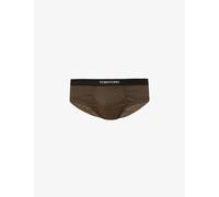 Tom Ford Mens Tom Ford Branded-Waistband Fitted Stretch-Cotton Briefs Military Green L